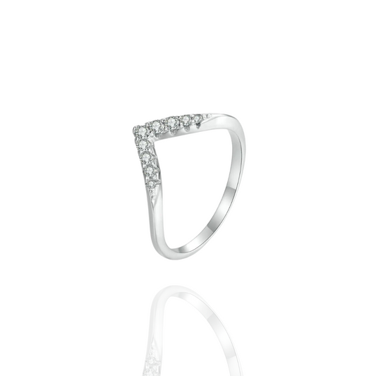 geschwungener Iced Ring Silber