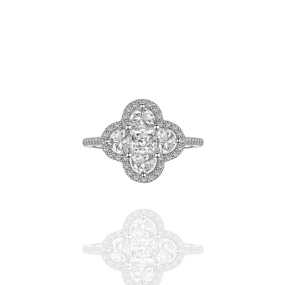 Iced Clover Ring Silber