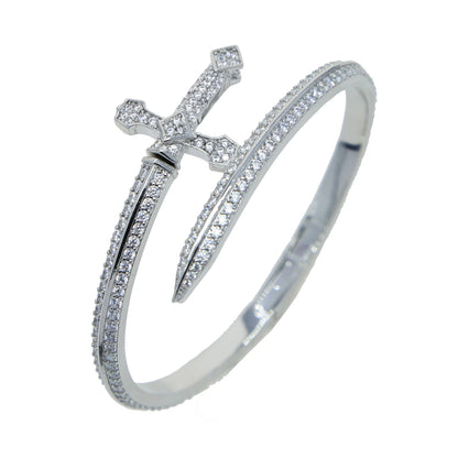 Iced Cross Armreif Silber