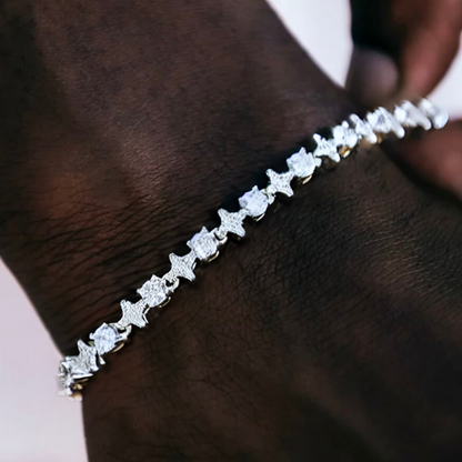 Iced Out Stars Armband Silber